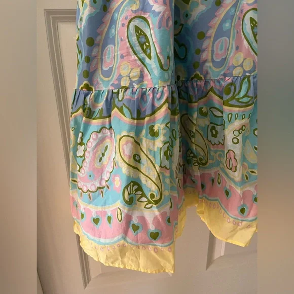 Talbots VOILE MIDI DRESS PAISLEY Fit & Flare Dress
Scoop Neck self-tie belt 16 - Picture 4 of 6